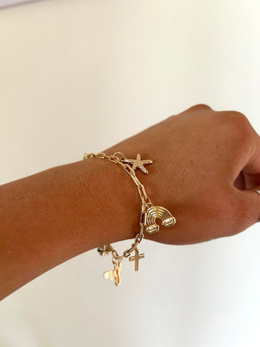 18K Gold Filled Charm Bracelet